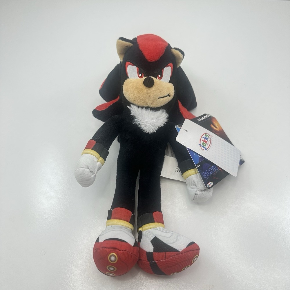 Sonic The Hedgehog 3 Movie Shadow Plush Jakks 2024 9" NEW WITH TAGS Rare 2024